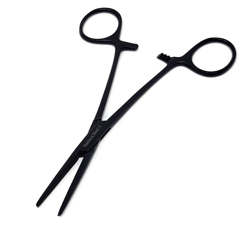 Dog Pet Ear / Nose Hair Puller Grooming Hemostat Locking Forceps Pliers, 5.5" (14cm), Straight (Black) Black - PawsPlanet Australia