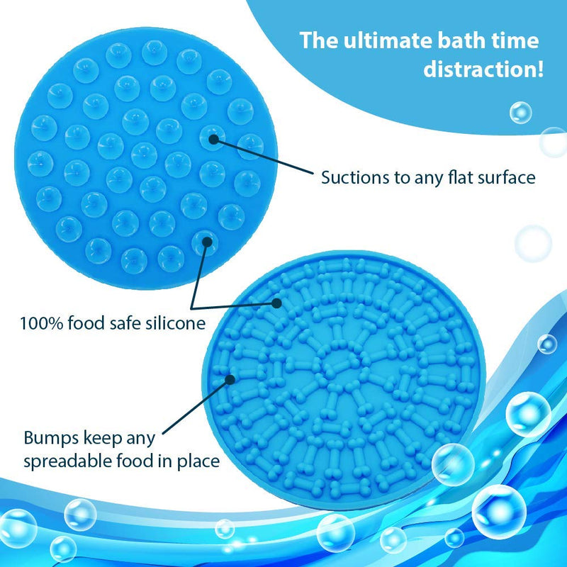 [Australia] - Dog Feeding Lick Mat - Spread Peanut Butter for Bath Distraction Easy Grooming in Shower Tub Sink - Pet Washing Device  Silicone Accessory Toy with 37 Suction Cups 