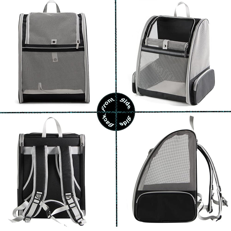 Cat Backpack Carrier, Full Ventilation Pet Carrier Backpack for Cats and Small Puppy, Airline Approved Cat Carrying Backpack for Travel and Hiking Black Ventilation Design - PawsPlanet Australia
