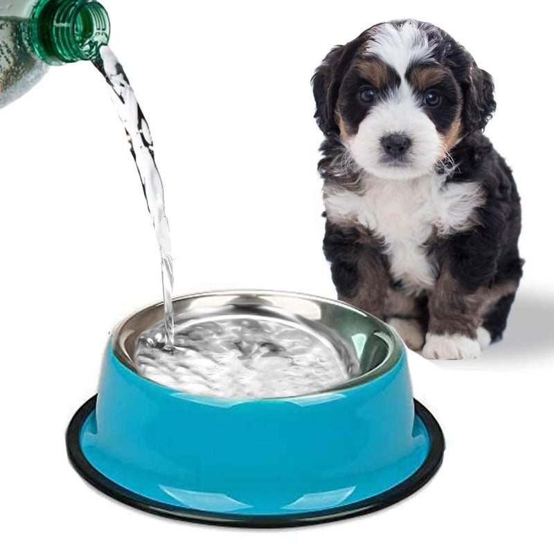 SUOXU Dog Bowls,Pieces Stainless Stee Cat Bowls for Kittensl,Non-Slip Cat Feeding Bowls,Multifunctional Dog Cat Food Bowl, Small Pet Color Food Bowls And Water Bowls,Pack of 2 XS-7oz/195ml - PawsPlanet Australia