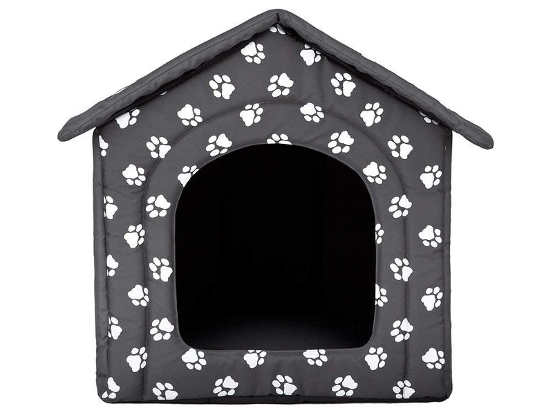 Hobbydog Dog House, Grey with Paws, S - PawsPlanet Australia