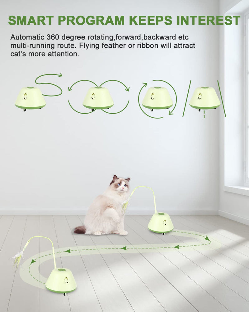 JOFLVA Interactive Electric Cat Toy with LED Light and Spring, 4 Routes 3 Speeds, 3 in 1 Electric Rechargeable Cat Toy, Self-Employment Cat Toy - PawsPlanet Australia