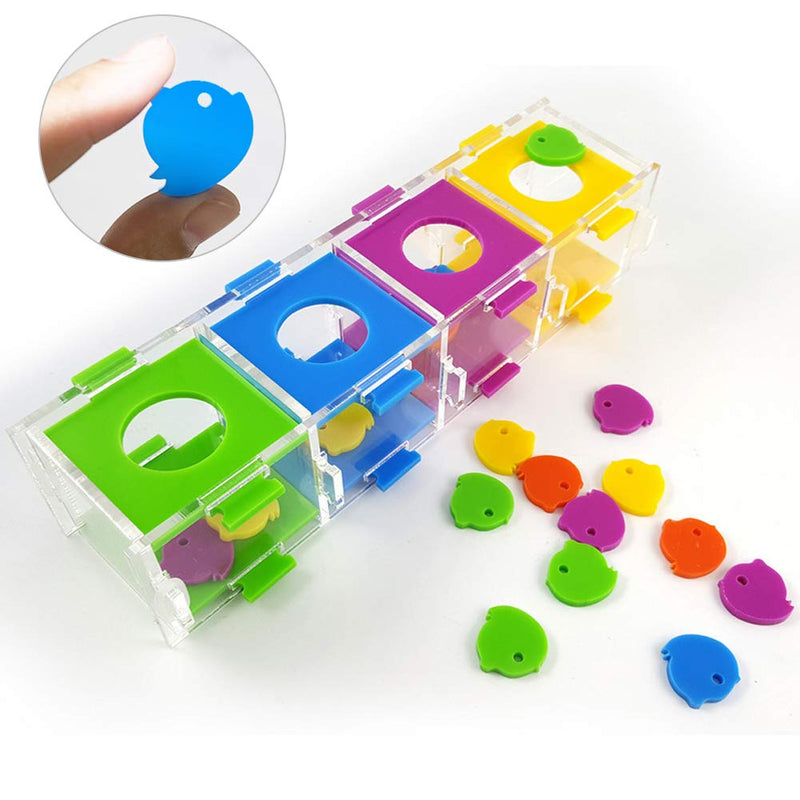 HEEPDD Bird Intelligence Training Toy, Interactive Playing Puzzle Toy with Color Separation Coin Box for Parrot Hamster Macaw African Greys Parakeet - PawsPlanet Australia