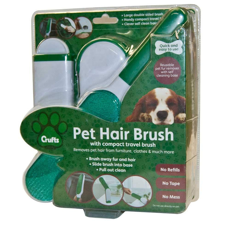 Pet Hair Brush with Compact Travel Brush In Clam Shell- Removes Hair, Easy to Use - PawsPlanet Australia