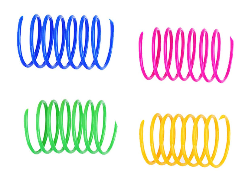 DMFSHI Cat Spring Toy, 64 PCS Colourful Springs Cat Toys, Plastic Coil Spiral Springs Durable Interactive Toys for Cat Kitten Pets, Cat Toys for Swatting, Biting, Hunting - PawsPlanet Australia