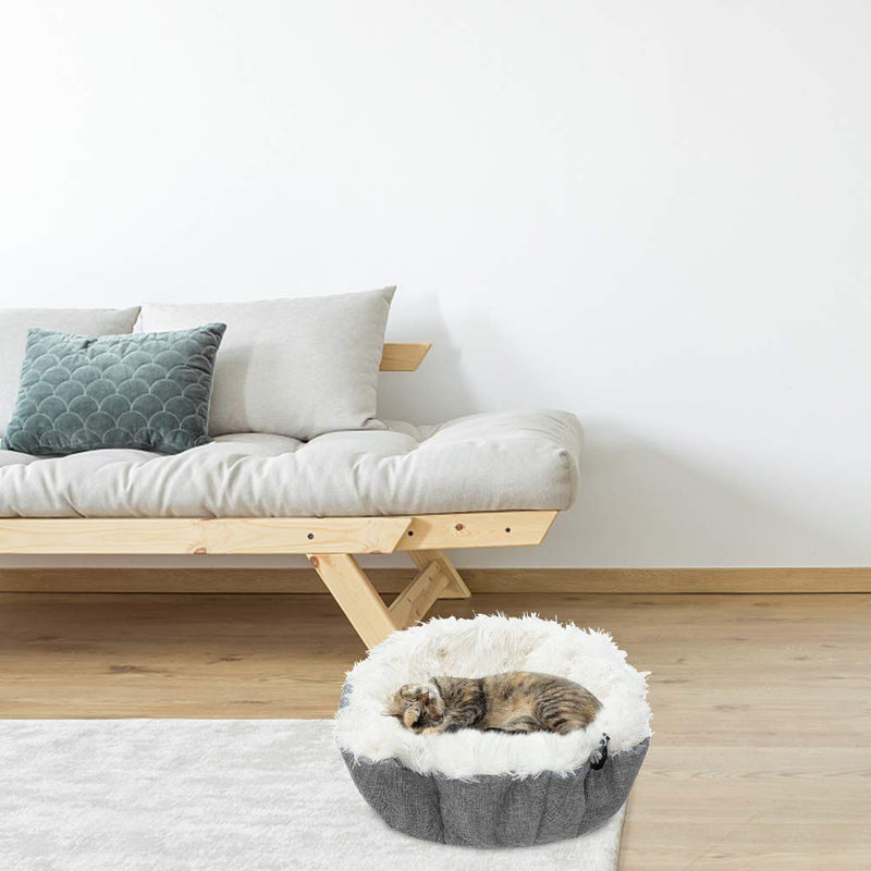 [Australia] - Furry Self Warming Cat Bed Mat - Foldable Convertible Plush Cat Sleeping Bag, Warm Comfy Pet Nest Pad Anti-Slip Calming Bed for Cat & Puppy 