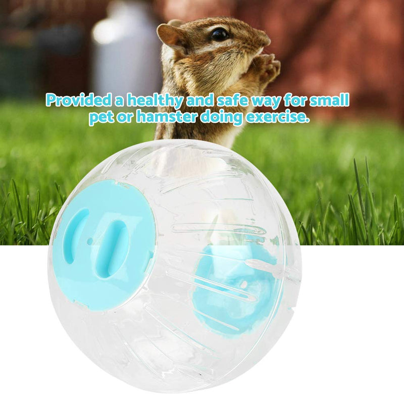 Hamster Exercise Ball, 18.5cm Hamster Exercise Wheel Silent Running Wheel Mini Jogging Running Ball Acrylic Outer Ring Aerodynamic Treadmill Wheel for Gerbils Chinchillas Guinea Pigs(Blue) Blue - PawsPlanet Australia