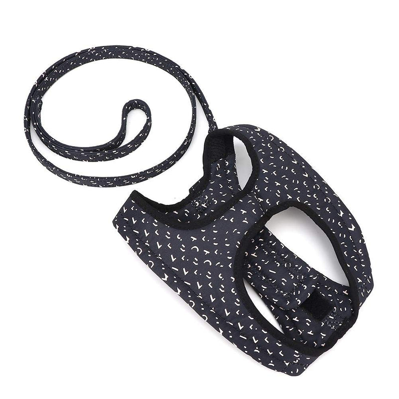 Pssopp Adjustable Pet Vest Harness Polyester Lightweight Soft Breathable Reflective Printing Pet Vest Harness Chest Strap Dark Blue with Easy Control Handle Rope(M) M - PawsPlanet Australia