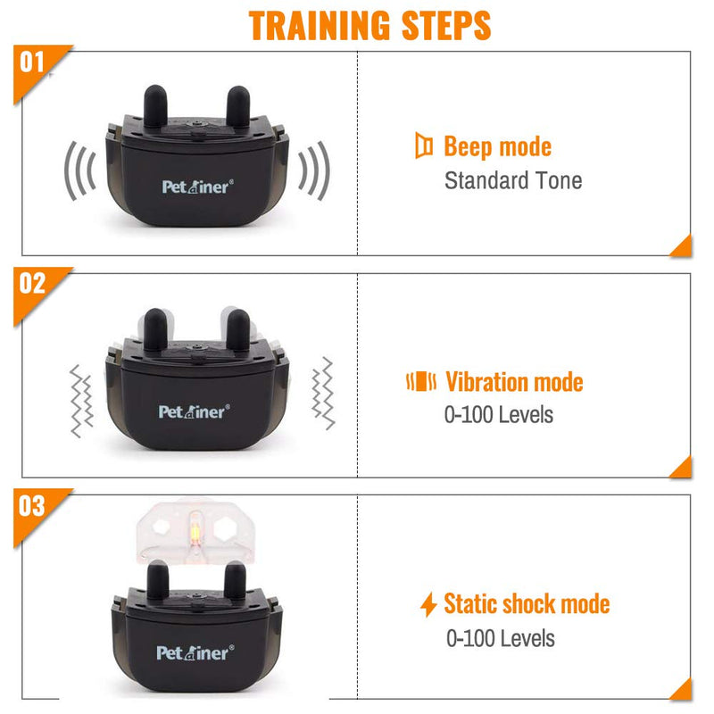 [Australia] - Petrainer PET998DRU1 Dog Training Collar with Remote Shock Collar for Dogs Bark Collar with Beep Vibration Shock Electric Dog E Collar, 1000FT Remote Range 