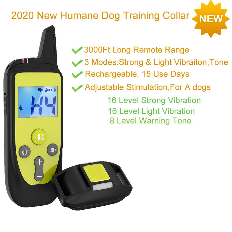 Wizco Remote Control Barking Training Collar with Safety Lock & Flashing Light, USB Rechargeable, Beep Vibrations Training Modes, Up to 1000 Yards Remote Range New Remote Anti bark Collar for All Dogs - PawsPlanet Australia