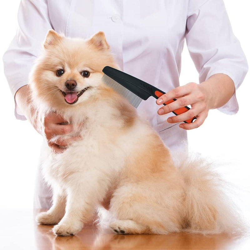 2-piece flea comb for cats, flea comb, flea comb for dogs, lice comb, flea comb, cat comb, pet comb, professional flea comb, stainless steel lice comb, dust comb for cats and dogs - PawsPlanet Australia