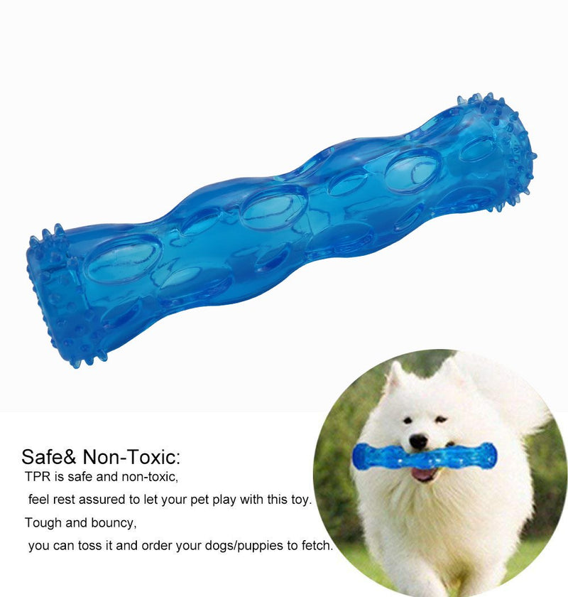 [Australia] - CEESC Dog Chew Toy Bone Tooth Cleaning and Puzzle Game for Puppy, 3 Sizes and 3 Colors Options M: 7.09" x 1.77" x 1.77" Blue 