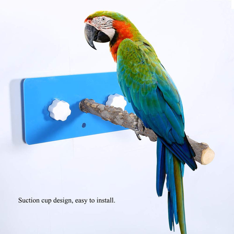 [Australia] - Birds Shower Perches Wooden Parrot Standing Rack Wall-Mounted Birds Bathing Perch with Suction Cup for African Greys Budgies Parakeet #1 