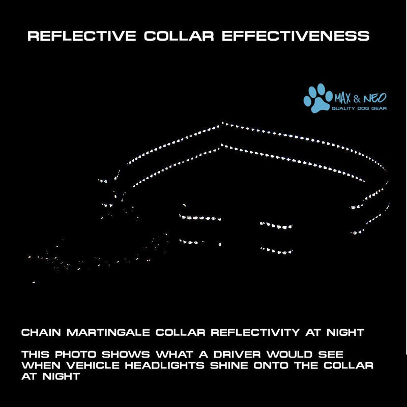 Max and Neo Stainless Steel Chain Martingale Collar - We Donate a Collar to a Dog Rescue for Every Collar Sold X-SMALL BLACK - PawsPlanet Australia