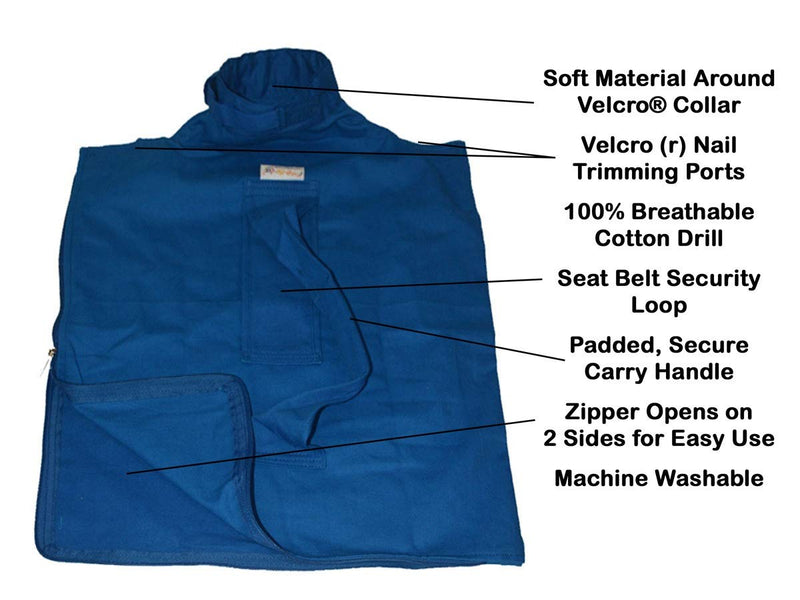 [Australia] - CAT-IN-THE-BAG COZY COMFORT Carrier - Cat Carrier and Grooming Bag for Vet Visits, Medication Administration, Dental Care, Bathing, Nail Trimming and Car Travel Extra-Small (for cats under 5 lbs.) Cobalt 