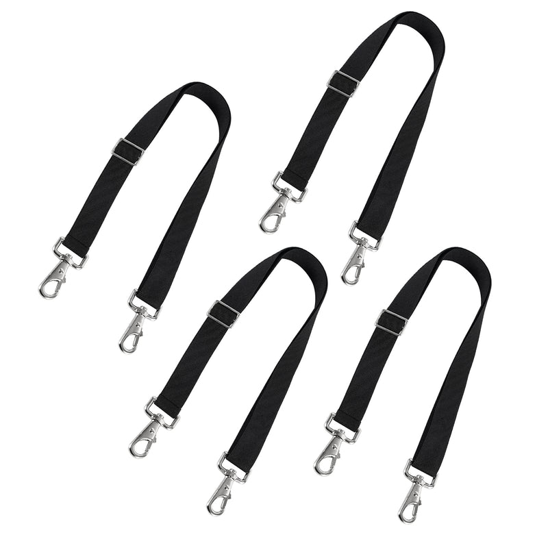 Premium Horse Blanket Sheet Leg Straps, Replacement Stretchy Belly Strap with Double Swivel Snaps, Adjustable Length from 24 to 42 Inch Black(2 Pcs) 2 Pcs - PawsPlanet Australia