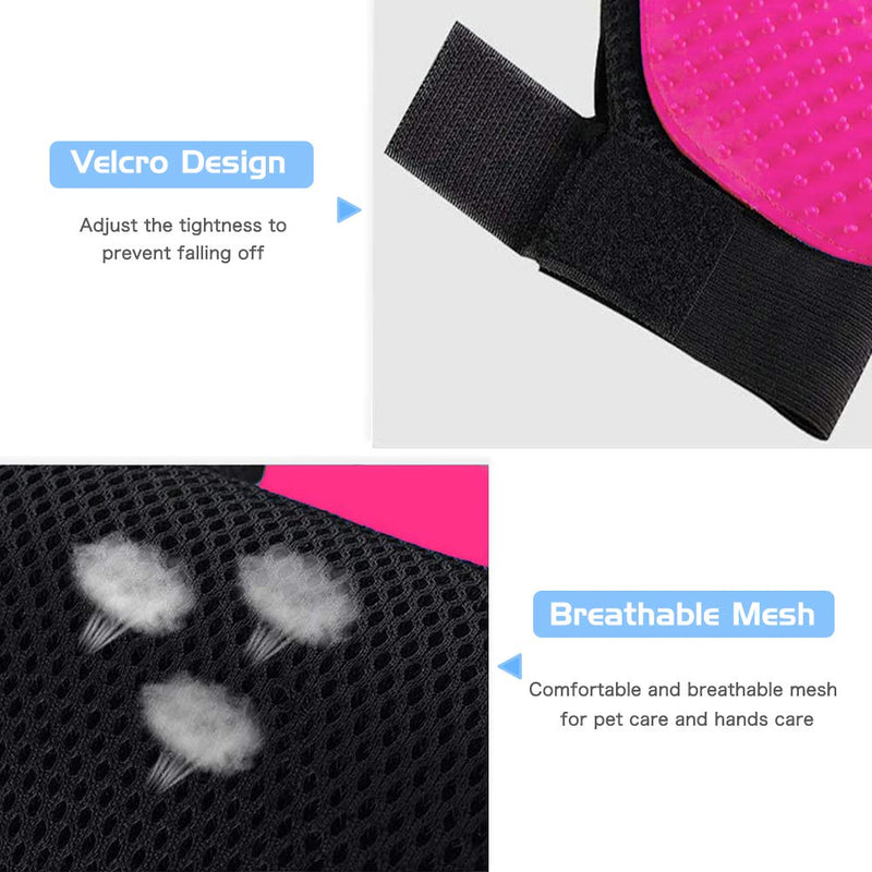 Pet Grooming Gloves, Dog Hair Remover Mitt, Cat Gentle Deshedding Brush Gloves, Pet Hair Removal Massaging Brush for Long & Short Fur of Horses, Bunnies-Furniture Pet Hair Remover Mitt(1 Pair) - PawsPlanet Australia