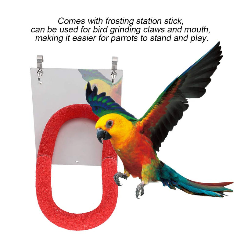 Bird Mirror Perch Toys Parrot Mirror Hanging Bird Cage Stand for Parrot Budgies Parakeet Cockatiel Conure - PawsPlanet Australia