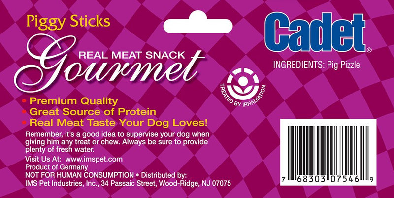 [Australia] - Cadet Gourmet 6" Braided Piggy Stick Dog Treats, 4-Pack, Model:C07546 
