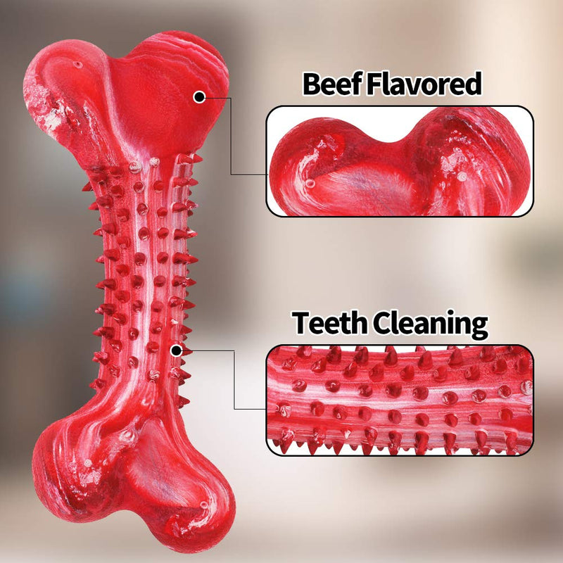 [Australia] - JOYDODY Dog Chew Toys for Aggressive Chewers | Dog Bone Toothbrush Stick for Large Dog Chew Toys & Puppy Dog Toys - Durable Natural Rubber Pet Chews Toy (Beef Flavor) Big 