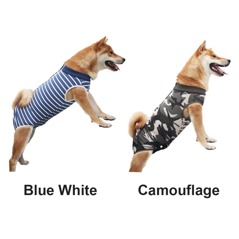 Recovery Suit for Dogs Cats After Surgery,Male & Female Dogs Post-Operative Clothes,Pet Dog Pajamas Stripes,Surgical Pet Wear for Abdominal Wounds & Weaning L Camouflage - PawsPlanet Australia