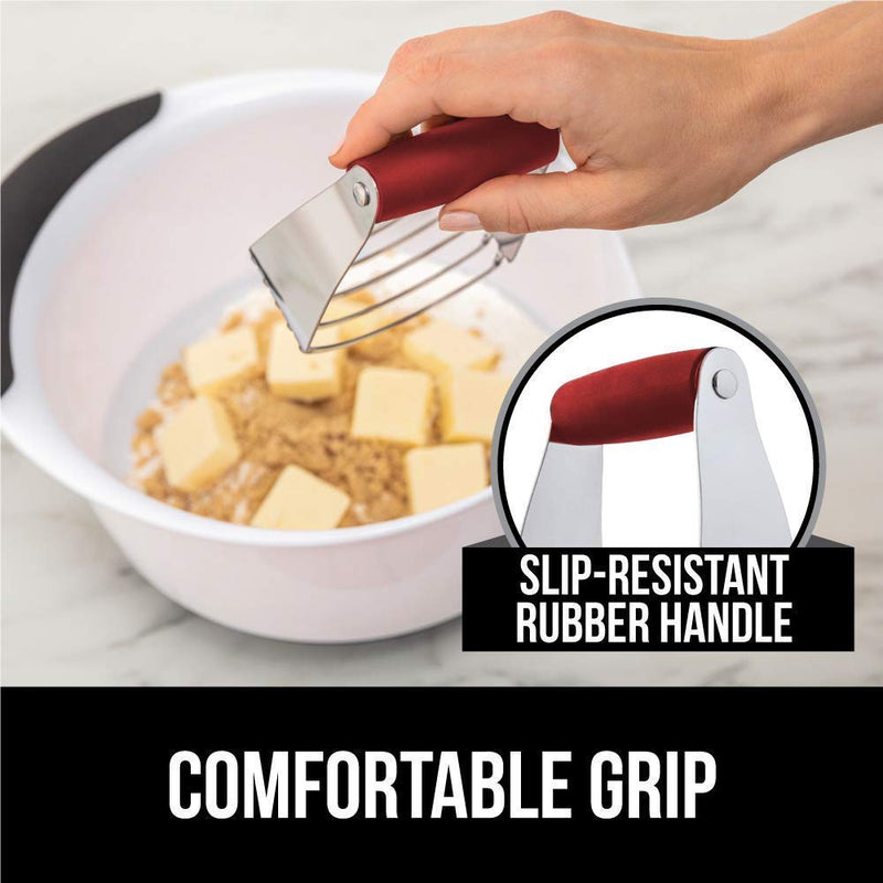 Gorilla Grip Cutting Board Set and Pastry Dough Blender, Both Red, Stainless Steel Pastry Blender, 2 Item Bundle - PawsPlanet Australia
