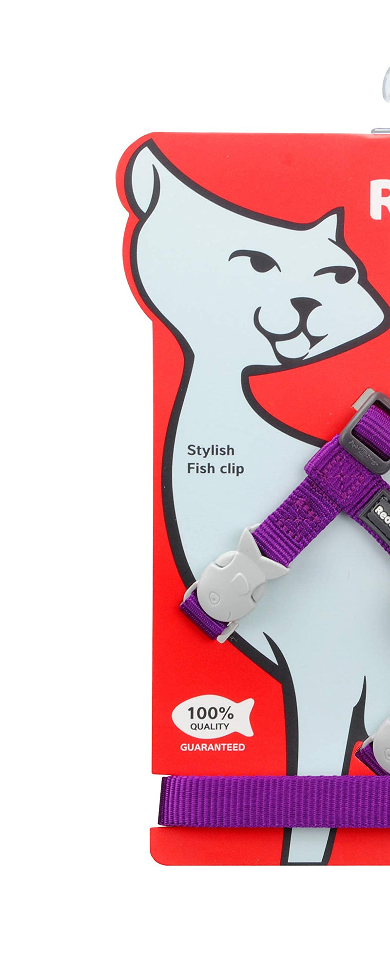 Red Dingo Fully Adjustable Cat Harness and Lead, 80 x 12 mm, Plain Purple XS - PawsPlanet Australia