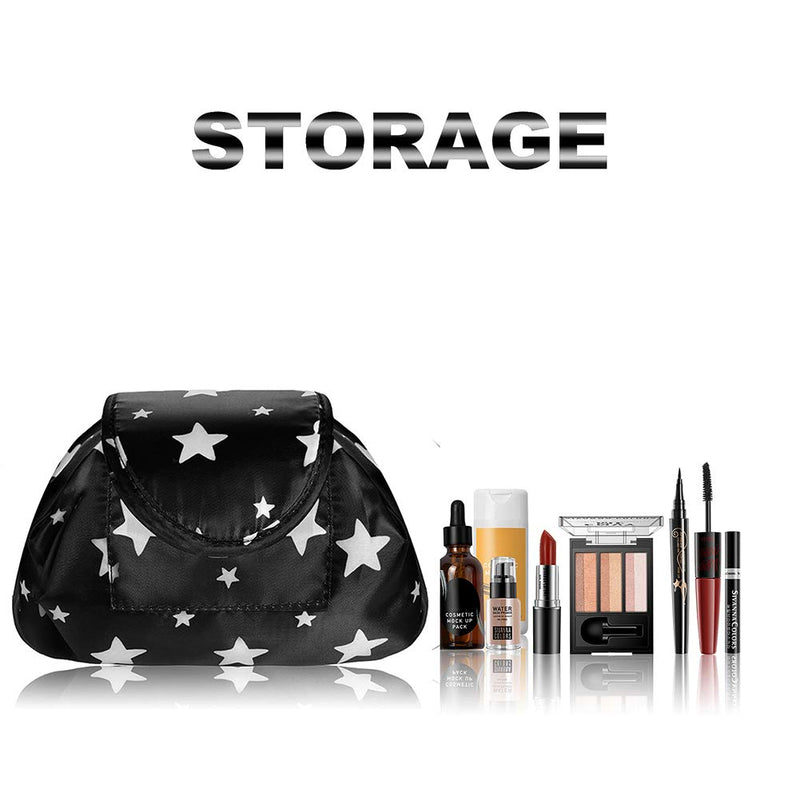 Lazy Drawstring Makeup Bags, Large Capacity Waterproof Travel Portable Cosmetic Bag Pouch Makeup Pouch Storage Organiser for Women Girl (All Star) All Star - PawsPlanet Australia