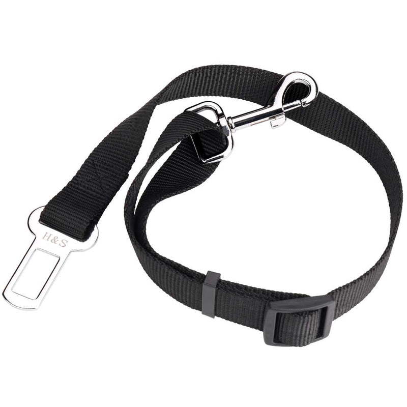 H&S. 2 Dog Car Seat Belt Lead Restraint Harness Seatbelt Attachment Clip Black - PawsPlanet Australia