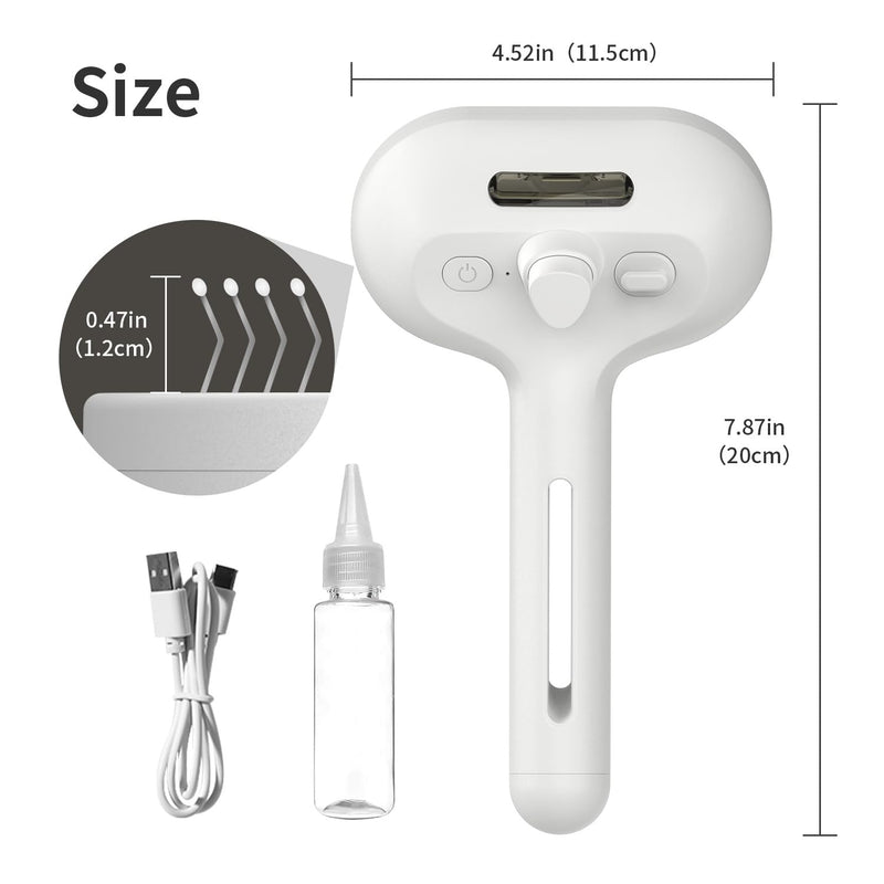 Herokitty Spray Cat Brush for Shedding, Cats Brush Remove Static Flying Hair Self Cleaning Dogs Brush for Long and Short Hair Pets Grooming Brush Remove Tangled Loose Hair Reduce Shedding (White) - PawsPlanet Australia