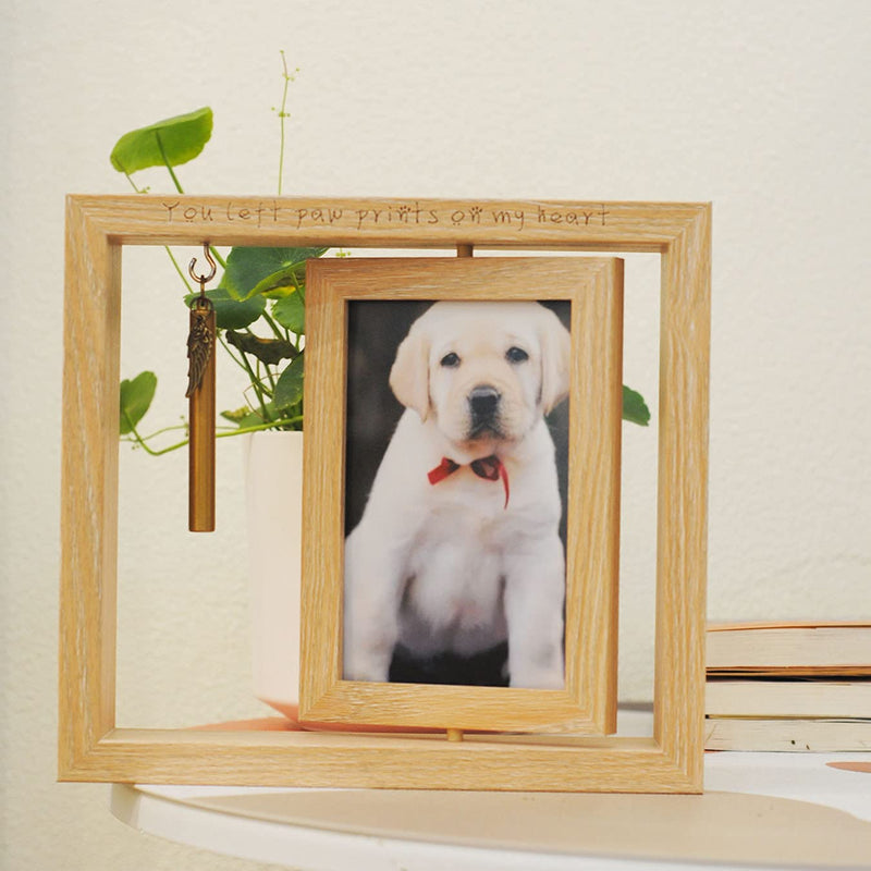 engmvwod Pet Memorial Keepsake Picture Frame Cylinder Memorial Dog cat Urn Ashes Keepsake - PawsPlanet Australia