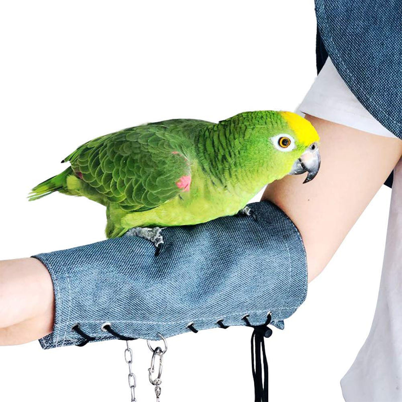 Parrot Anti-Scratch Shoulder Protector Hang Bird Anklet&Toys, Multi-Functional Pet Shoulder Pad Diaper Shawl for Small Medium Parakeets Cockatiels, Sun Conures, Macaws Love Birds, Finches Lovebird Blue arm protector - PawsPlanet Australia