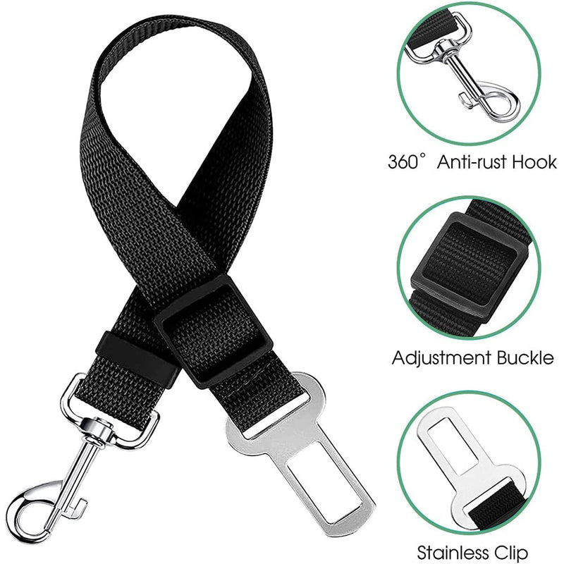 Dog belt for car, seat belt dog car, dog adjustable seat belt, seat belt cat car, dog belt for car small dogs, dog seat belt, adjustable dog belt black - PawsPlanet Australia