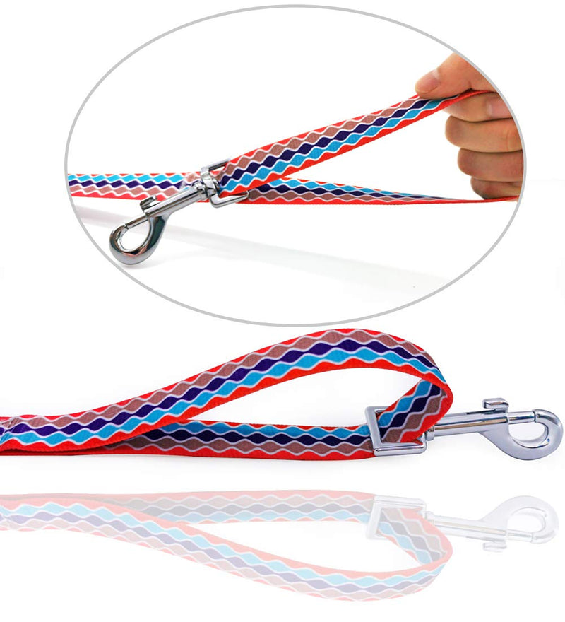 Mycicy Colorful Nylon Long Dog Lead Obedience Recall Training Agility Lead，12ft 20ft 30ft 50ft Training Lead for Small Medium Large Dogs, Pattern Printer 20 Feet*3/4in Rainbow - PawsPlanet Australia