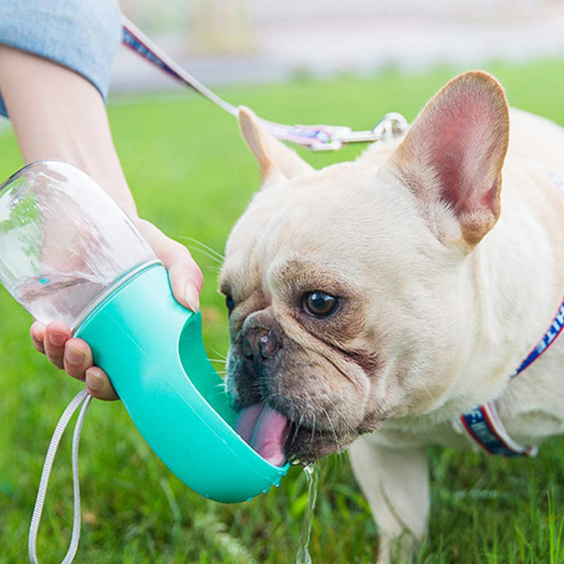 Kalimdor Dog Water Bottle, Leak Proof Portable Puppy Water Dispenser with Drinking Feeder for Pets Outdoor Walking, Hiking, Travel, Food Grade Plastic 12oz Blue - PawsPlanet Australia