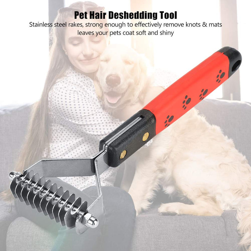 Dog Brush Pet Hair Comb Stainless Steel Pin Grooming Deshedding Tool Hair Removal Dematting Comb for Cats Dogs Horses(M377-10) M377-10 - PawsPlanet Australia