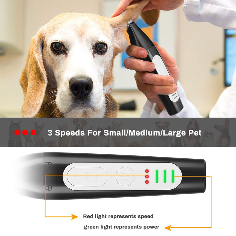 Number-one Electric Dog Clippers Pet Nail Grinders, 2 in 1 Rechargeable Low Noise Pet Hair Trimmer, Electric Dog Nail File with 3 Speeds Cordless Dog Trimmer, Pet Grooming Kit for Hair Around Face - PawsPlanet Australia