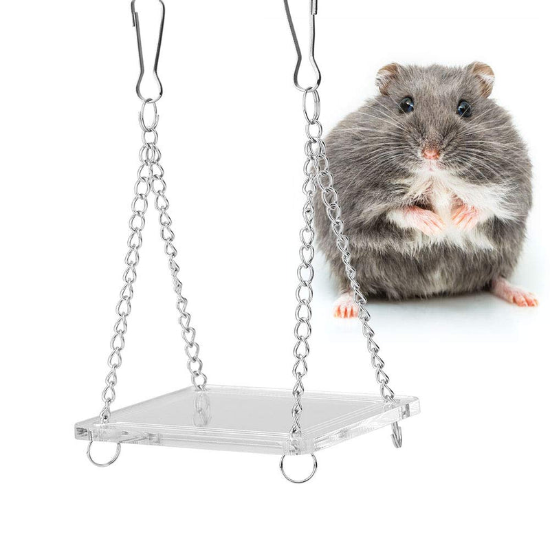 ViaGasaFamido Pet Swing Toy, Hamster Suspension Bridge Hamster Swing Hanging Stand Playground Acrylic Mini Hammock Hanging Stand Playground Hamster Cage Bed Accessories for Gerbils - PawsPlanet Australia