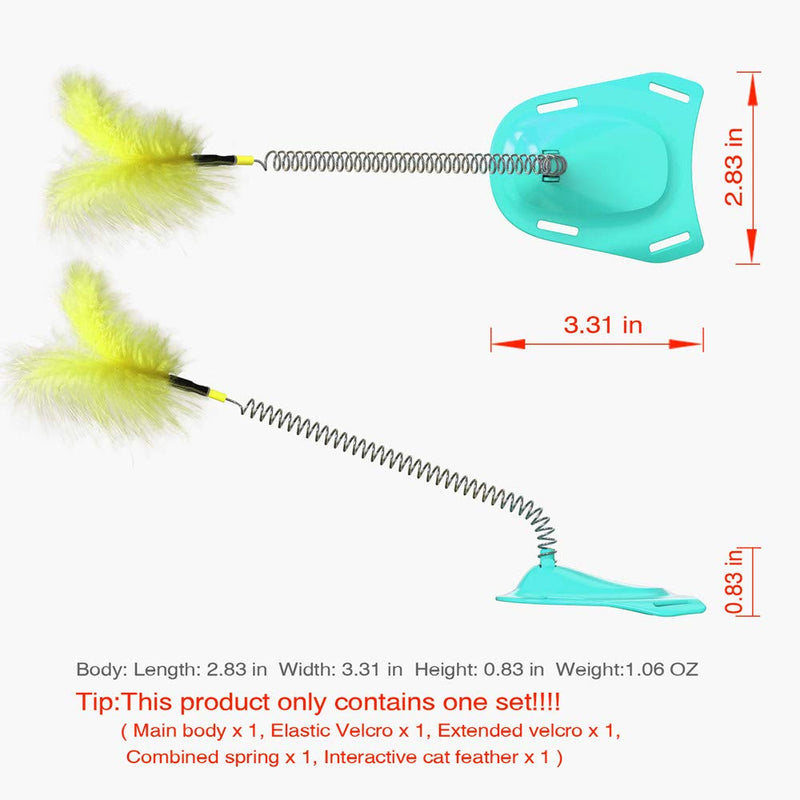 e-Times Cat Feather Toy, Interactive Cat Teaser Toy, Feet Control Cat Feather Wand, Tie on Shoes Free Your Hand to Play with Kitten. - PawsPlanet Australia