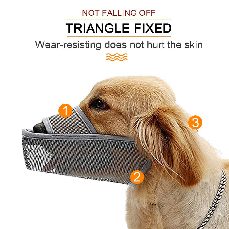 [Australia] - Dog Muzzle Anti Biting Barking Muzzles Adjustable Dog Mouth Cover For Small Medium Large Dog Breathable Drinkable Nylon Mesh Mask Muzzle Prevent Biting Barking Licking Anti Chewing Safety Protection L 