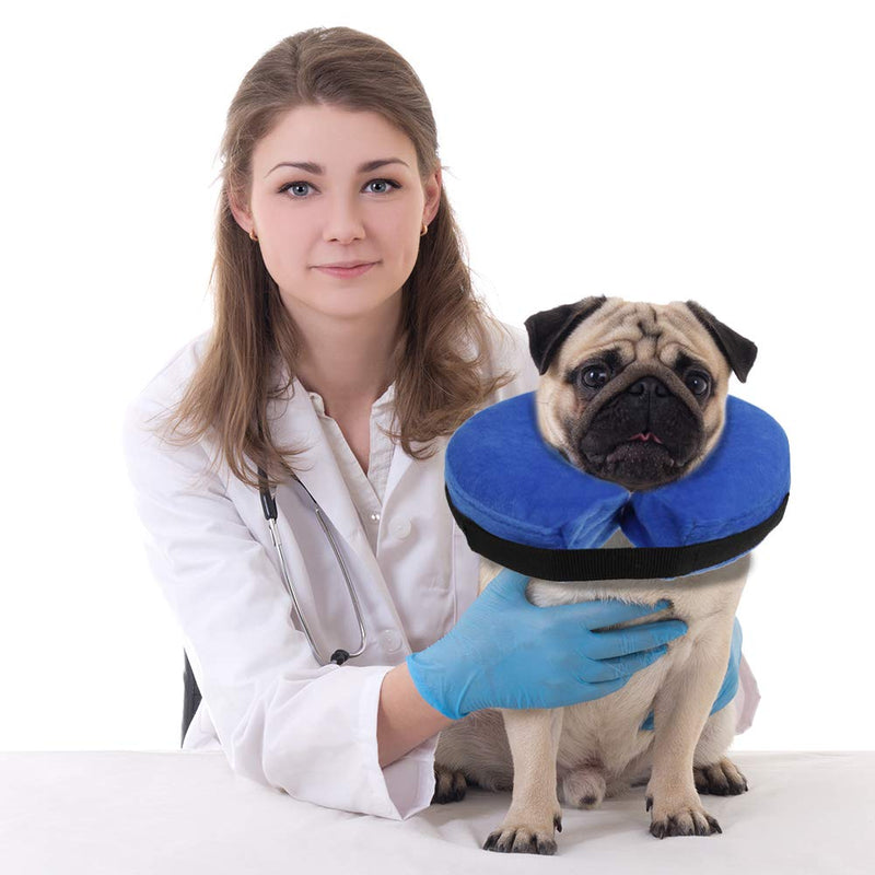 AhlsenL Inflatable Comfy Cone for Dogs Cats Protective Soft Pet Recovery Collar After Surgery Prevent Dogs from Biting & Scratching Large - PawsPlanet Australia