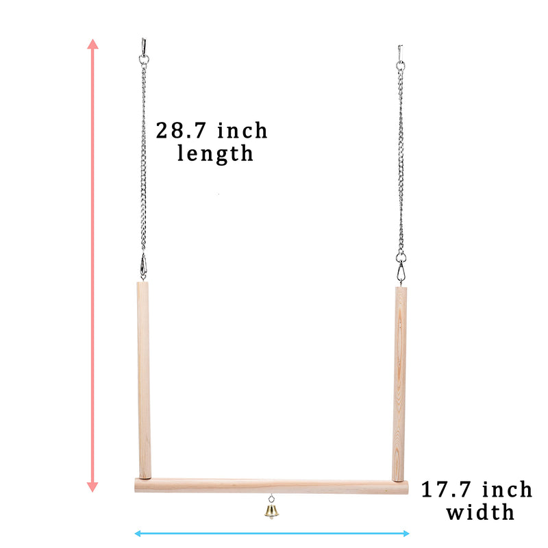 lanermoon Super Big Chicken Swing with Natural Wooden for Hens,Handmade Assemble Perch Stand Training Toy for Pet Large Birds Macaws and Parrots - PawsPlanet Australia