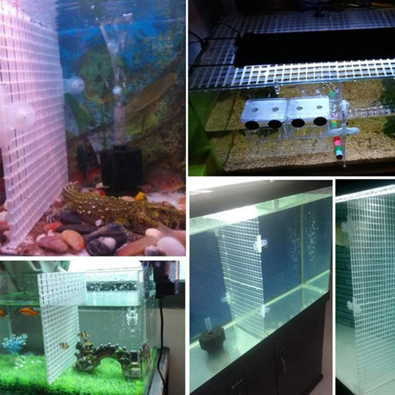POPETPOP Aquarium Divider - 5 Pcs Aquarium Tank Grid Separation Board Fish Tank Insulation Divider Filter Tray Board for Aquarium Bottom Box with 5 Aquarium Divider Suction Cup - PawsPlanet Australia