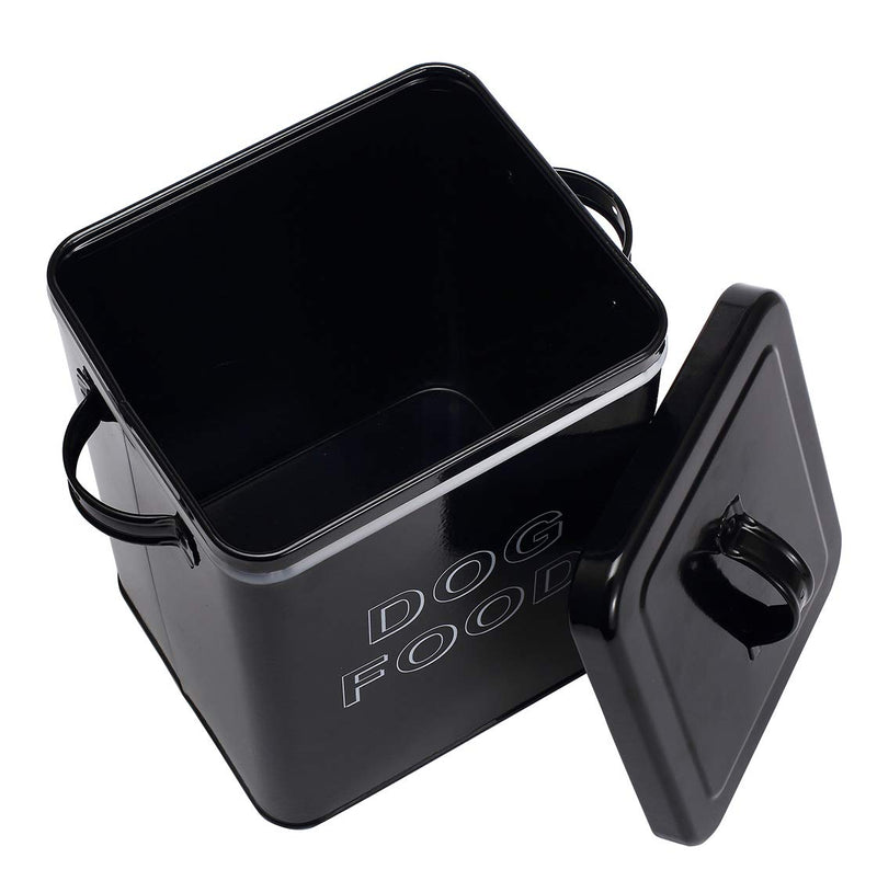 Morezi Dog Treat and Food Storage Tin with Lid and Serving Scoop Included - Cream Powder - Coated Carbon Steel - Tight Fitting Lids - Storage Canister Tins Black Cat Food - PawsPlanet Australia