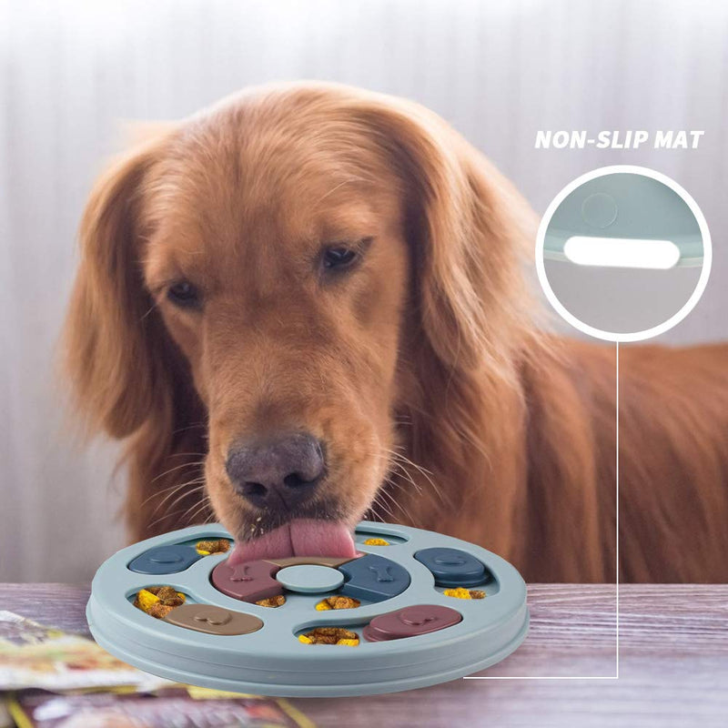 Ezeso Dog Puzzle Slow Feeder Toy,Puppy Dog Brain Games Feeder Treat Dispenser Slow Feeder Bowl Dog Toy with Non-Slip (Blue) Blue - PawsPlanet Australia