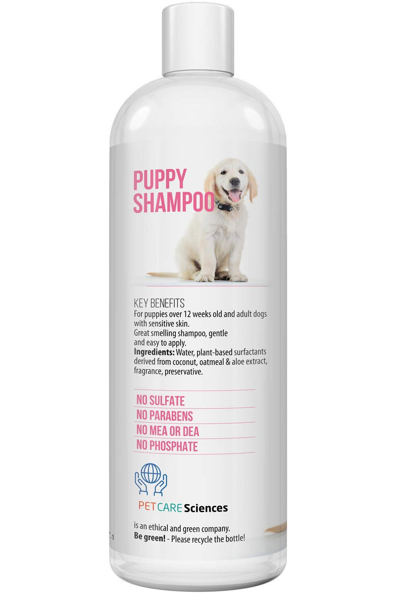 [Australia] - PET CARE Sciences Tearless Puppy Shampoo Gentle and Sensitive, Coconut Oil, Oatmeal and Aloe Dog Shampoo and Conditioner, Made in The USA, 16 fl oz 