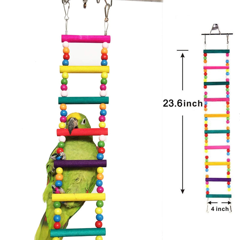 Bird Parrot Toys Ladders Swing Chewing Toys Hanging Pet Bird Cage Accessories Hammock Swing Toy for Small Parakeets Cockatiels, Lovebirds, Conures, Macaws, Lovebirds, Finches 10 Bird Ladders - PawsPlanet Australia