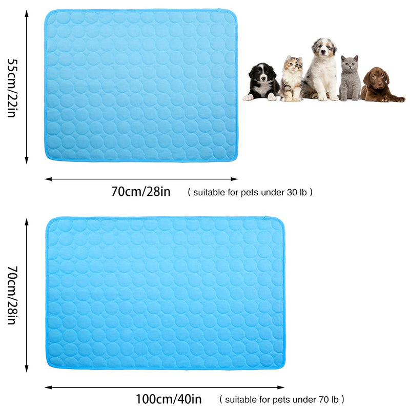 Dog Cooling Mat, Pet Cooling Pads for Dogs, Summer Cooling Bed for Cats, Portable Pet Cooling Cushion for Home or Outdoor 40x28IN Blue - PawsPlanet Australia