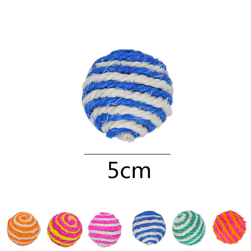 N\A 6Pcs Random Color Cat Play Chew Toy Cat Elastic Ball Pet Chew Toys Ball Interactive Pet Toys for Cats Kitten Dog Training Playing Chewing - PawsPlanet Australia