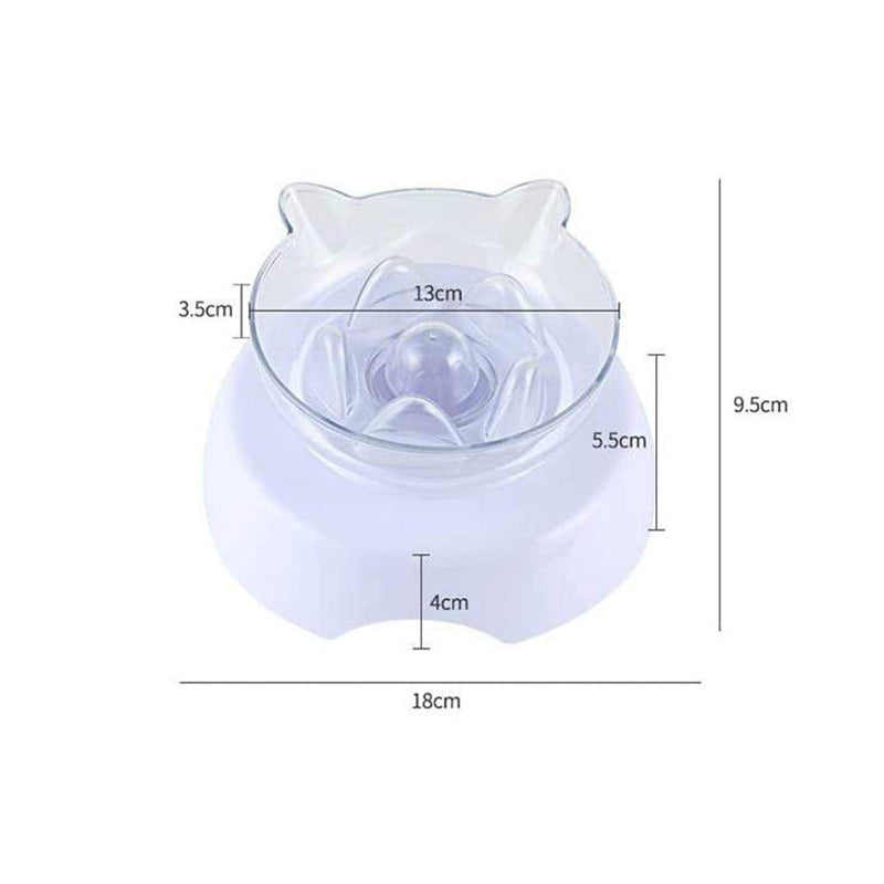 Toulifly Cat Bowl,Tilted Cat Bowl,Raised Cat Bowl,Cat Water Bowl,Slow Feeder Dog Bowl,Dog Bowl,Dog Food Bowl,15° Tilt Design,Pet Bowl for Cats and Small Dogs,Reduce Pets Neck Pain White - PawsPlanet Australia